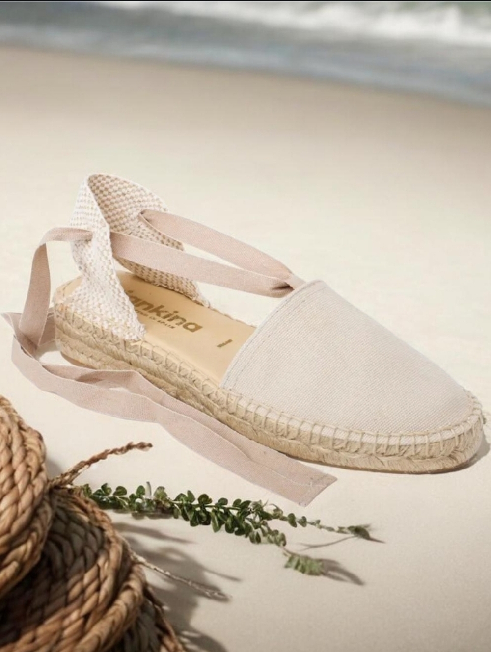 Tamarita Eco Canvas Vegan Handcrafted In Spain  Espadrille Wedges  Tan -  Sz 42